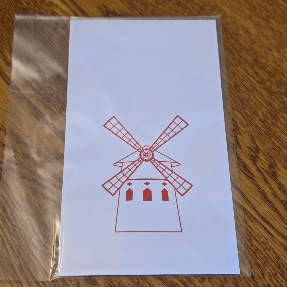 Moulin Rouge Paris Official Red Windmill Souvenir Gift Bag Envelope France 7.5x4